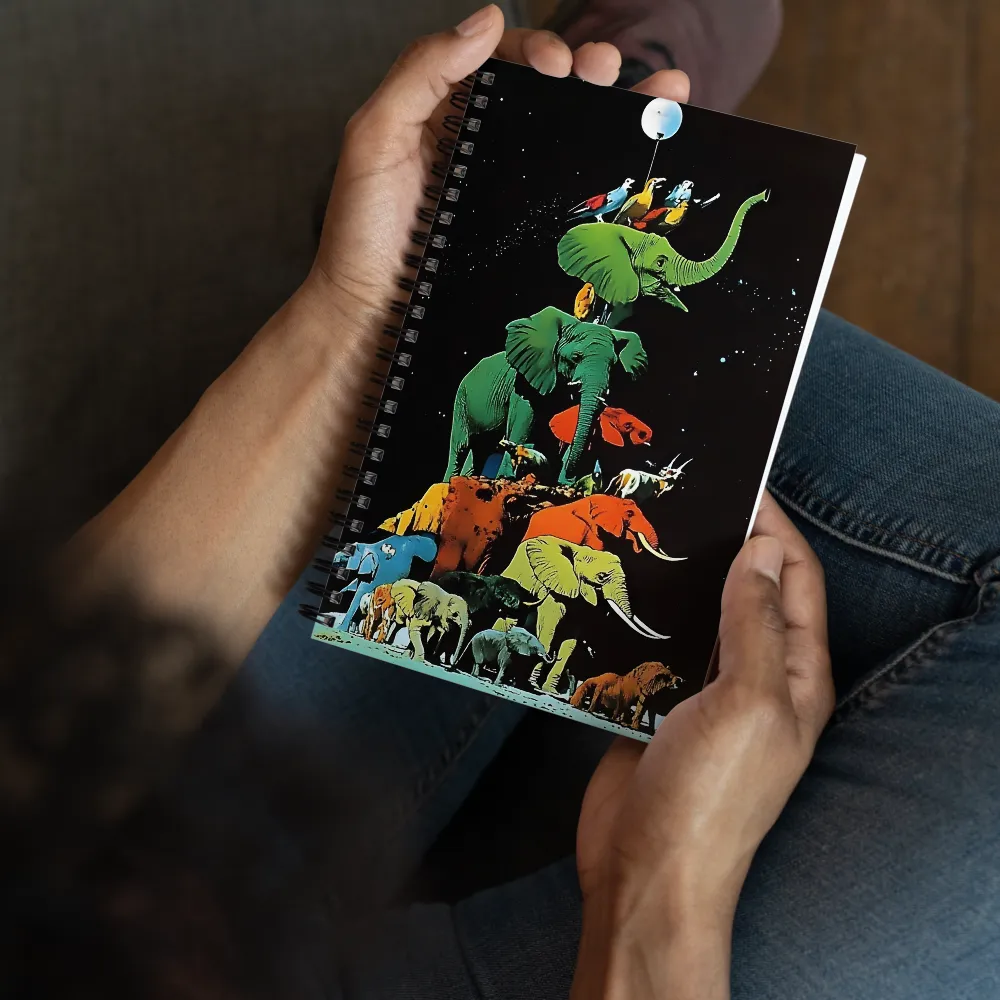 Cosmic Elephant Tower 
 Spiral Notebook | 140 pages