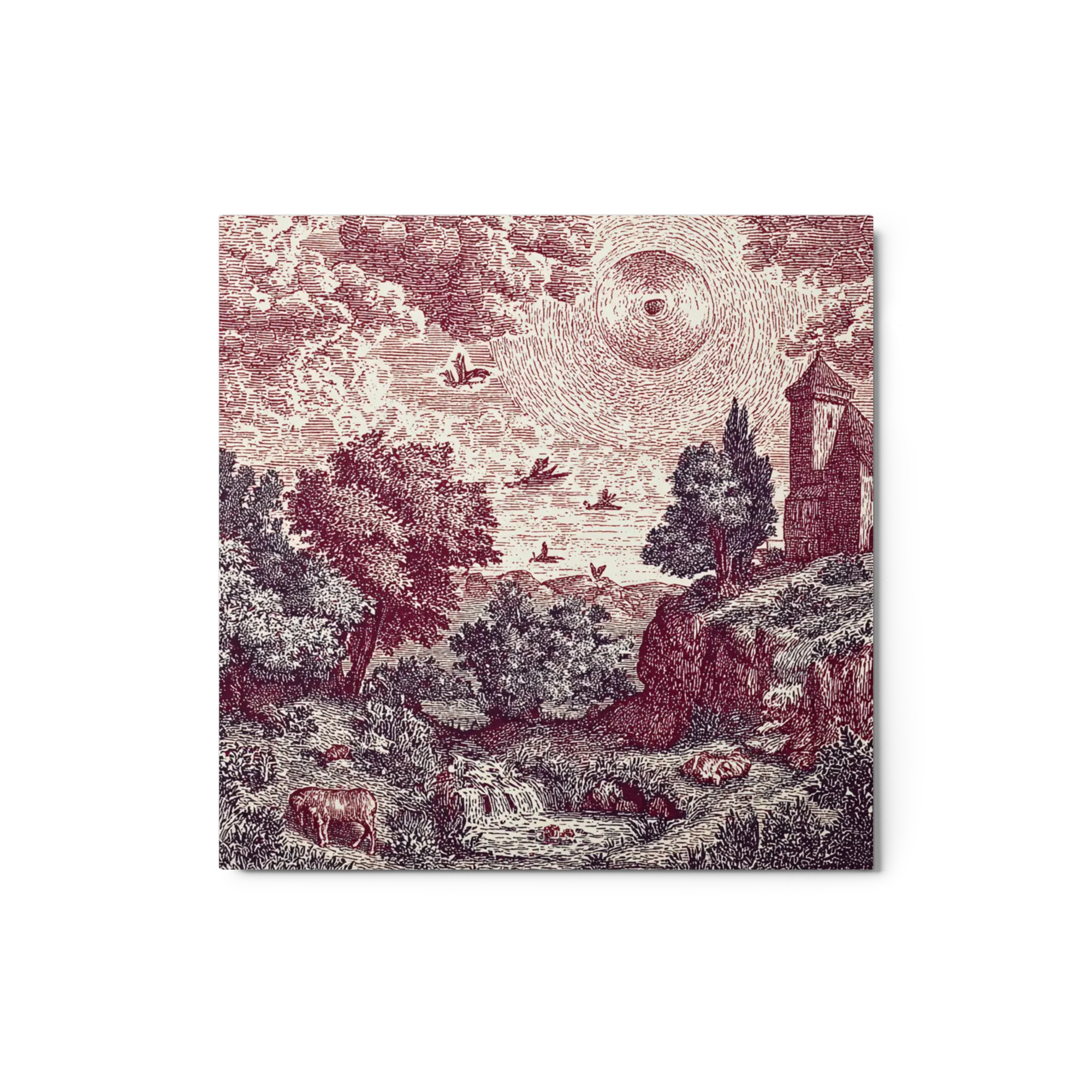 Pastoral Engraved Landscape