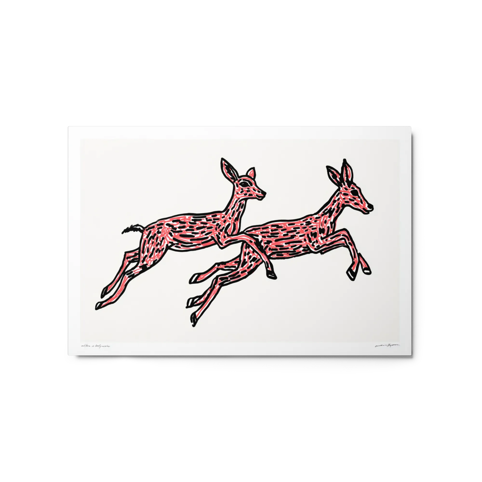 Two Leaping Deer