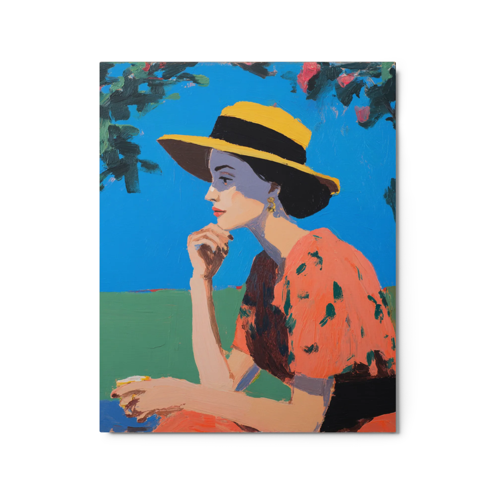 Sunlit Contemplation 
 Poster with White Frame | 10″x 10″