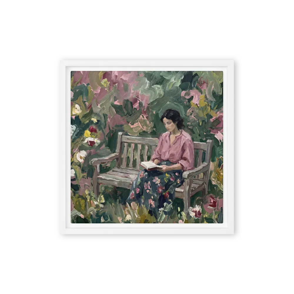 Serene Garden Reading 
 Canvas | 32″x 32″