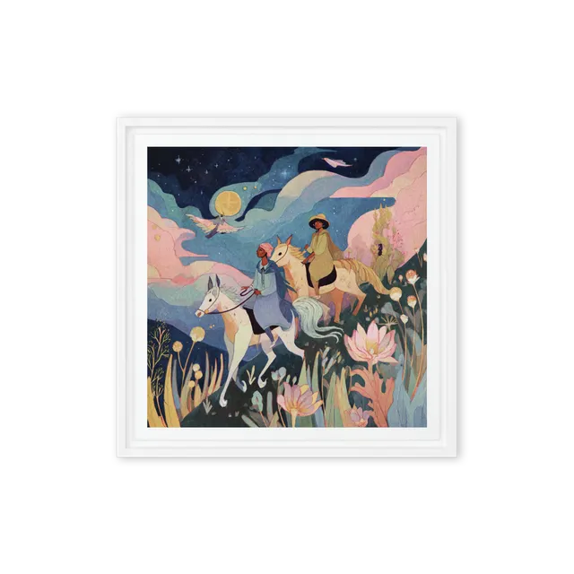 Riders Through a Dreamscape Night | Art Print