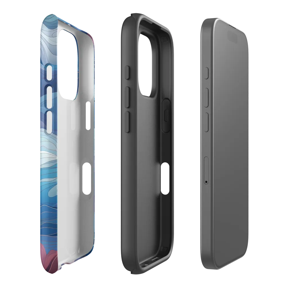 Abstract Fluid Waves in Blue and Pink | Phone Case