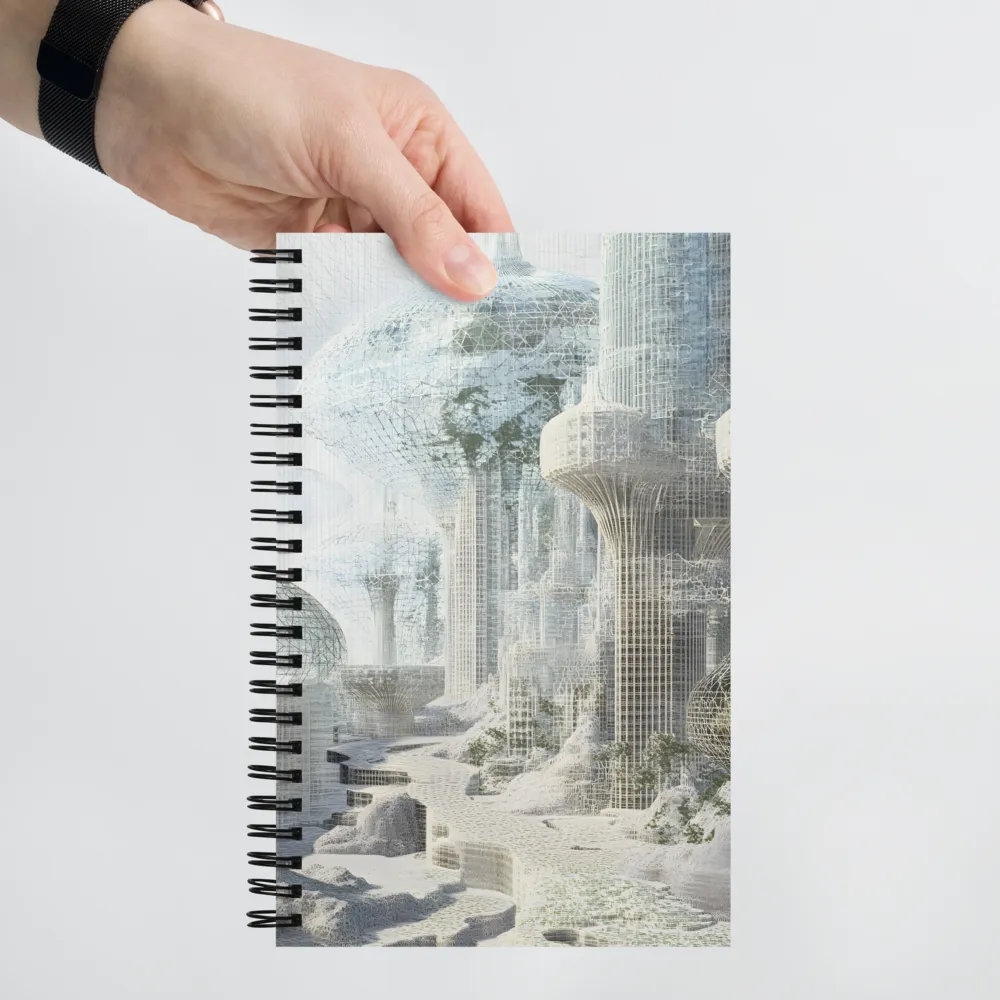 Ethereal Wireframe Cityscape 
 Spiral Notebook | 140 pages