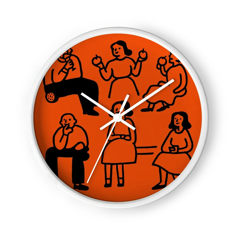 People in Orange | Wall Clock