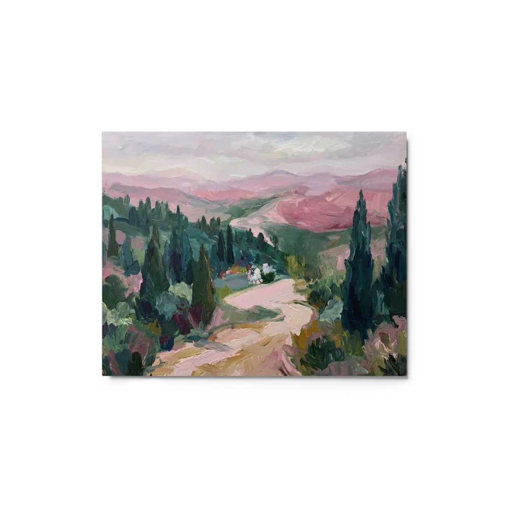 Tuscan Cypress Landscape 
 Poster with White Frame | 12″x 16″