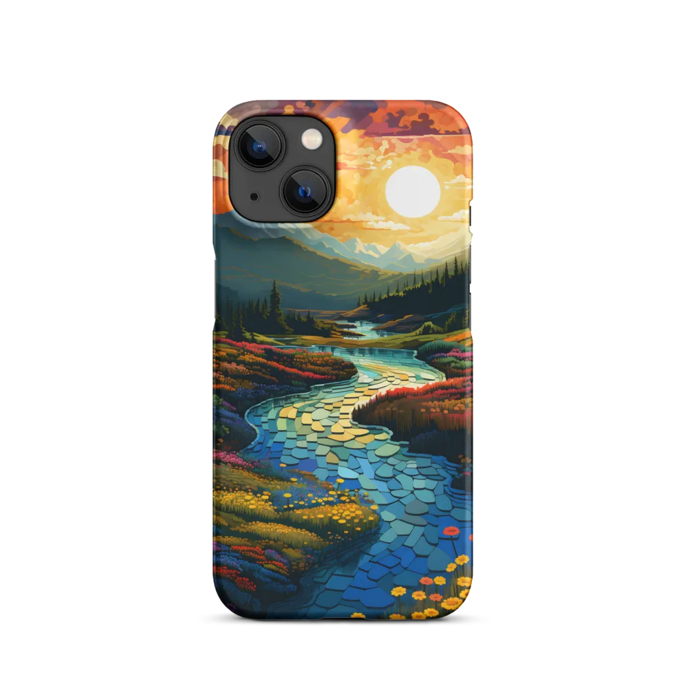 Vibrant Landscape with River and Mountains | Phone Case