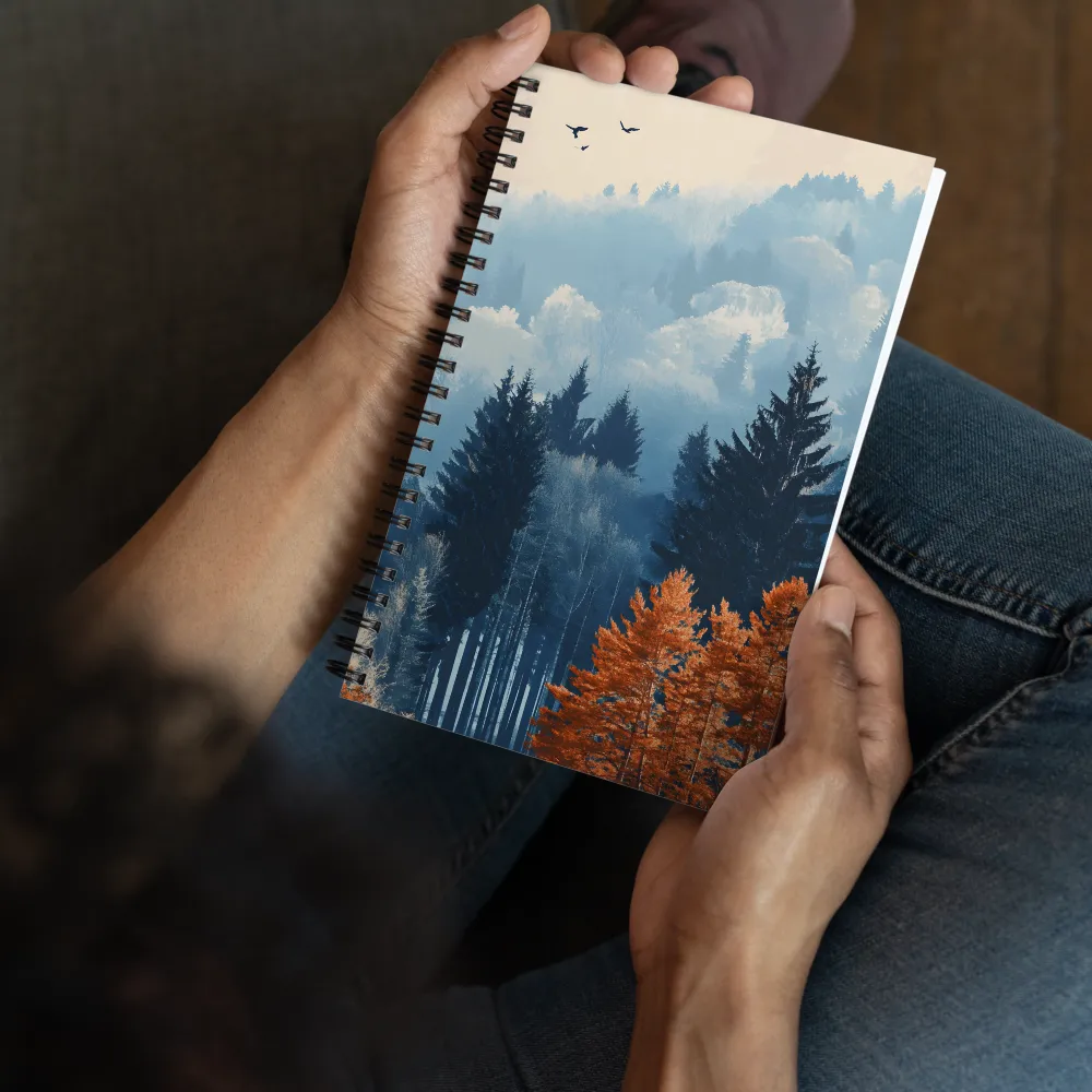 Autumn's Embrace in a Misty Forest 
 Spiral Notebook | 140 pages