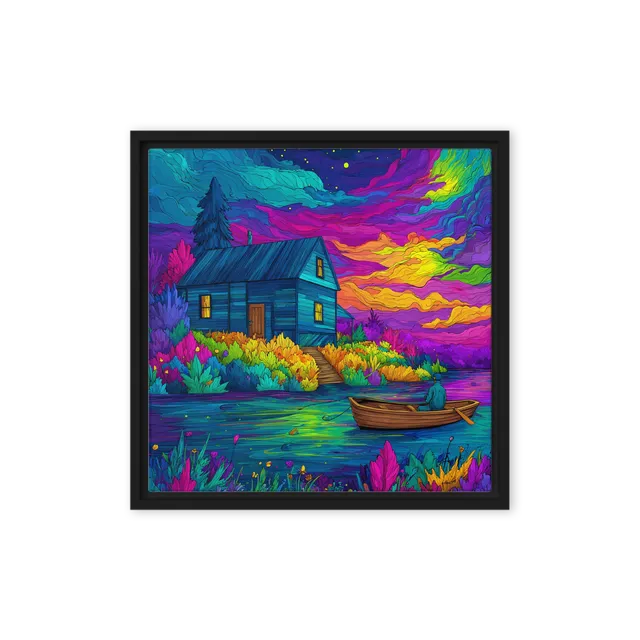 Vibrant River House | Art Print