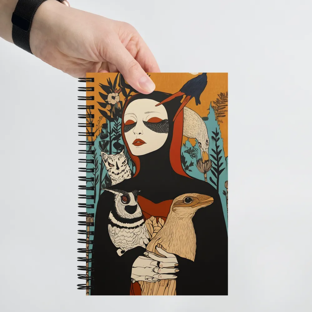 Enigmatic Woman with Wildlife 
 Spiral Notebook | 140 pages