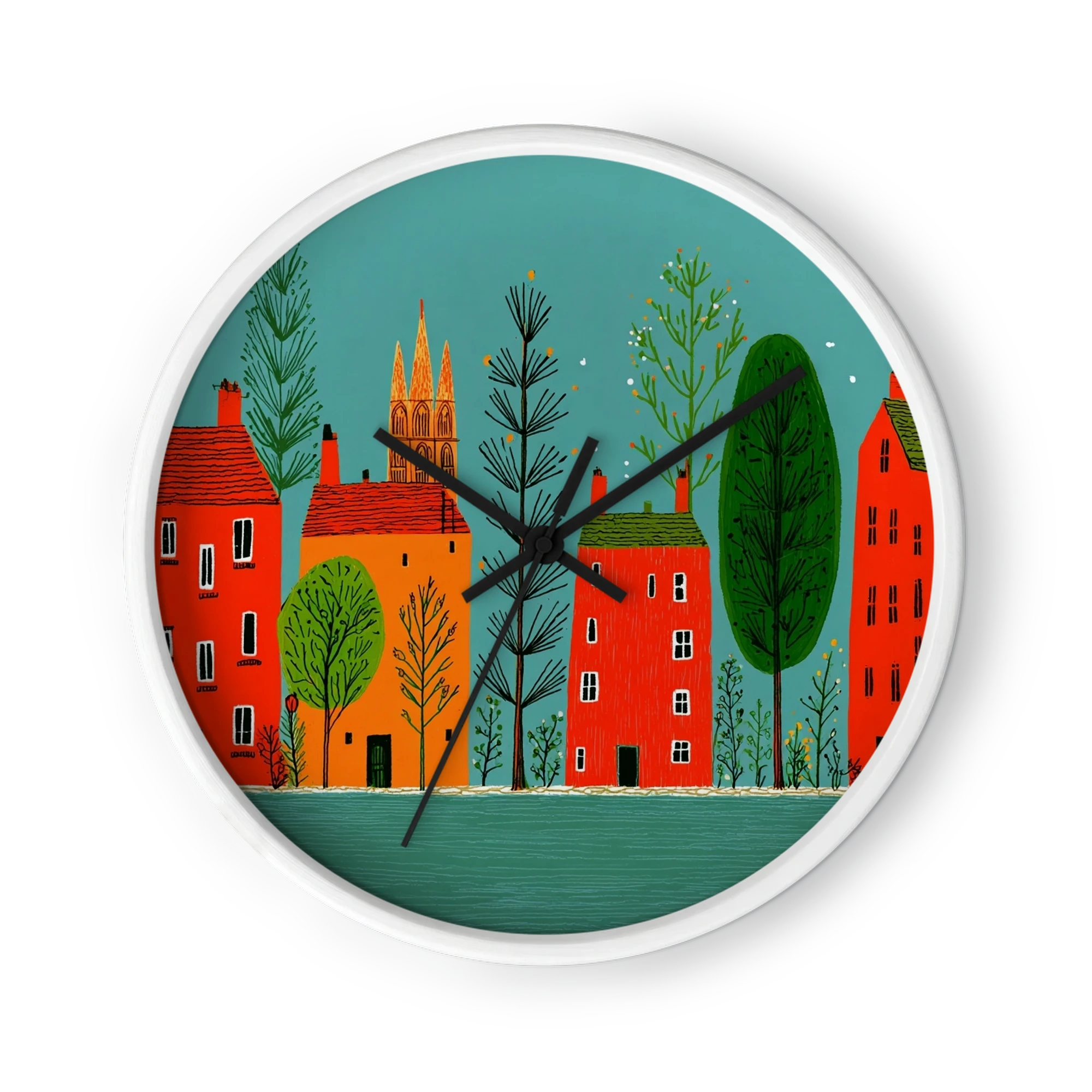 Colorful Village Skyline