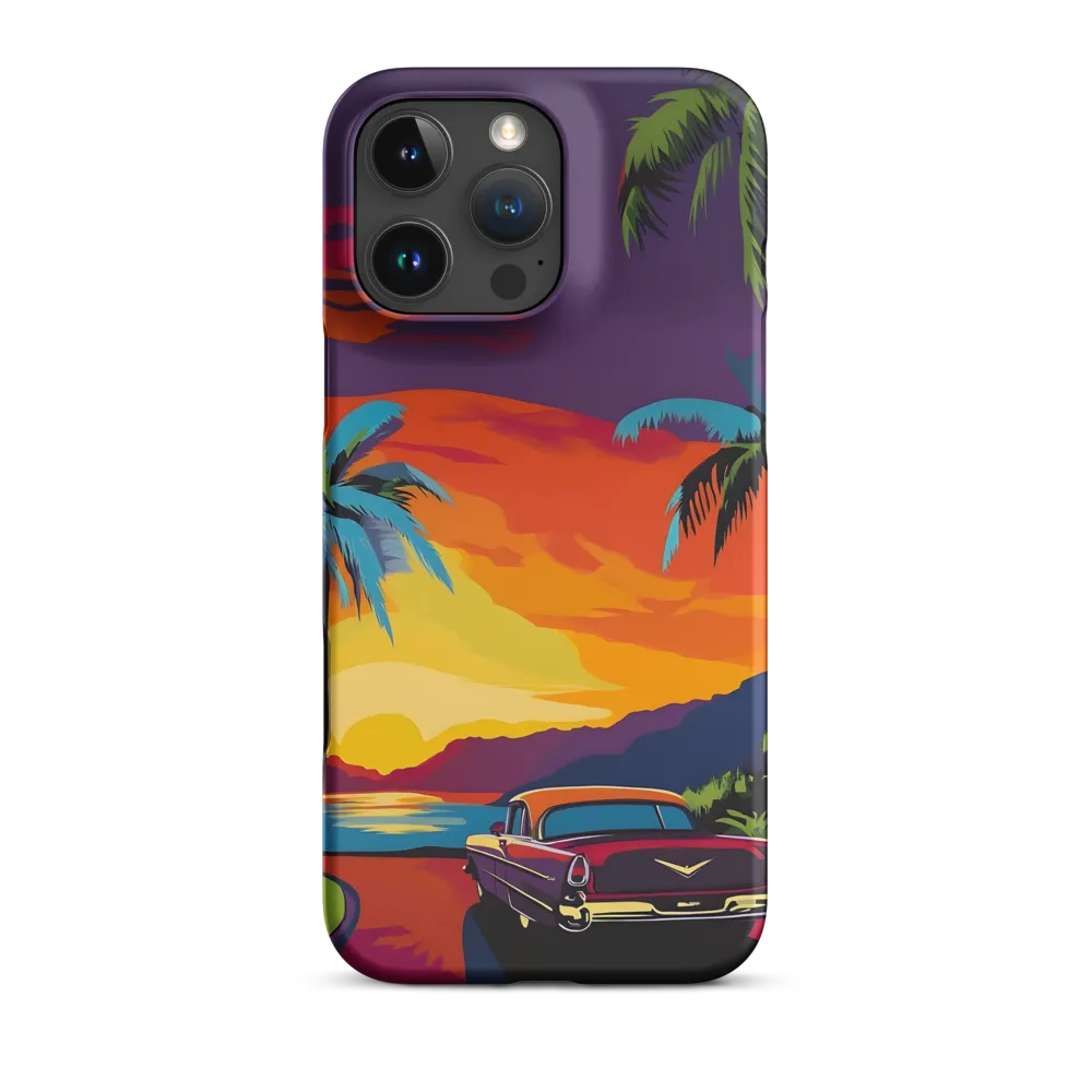 Classic Car at Tropical Sunset | Phone Case