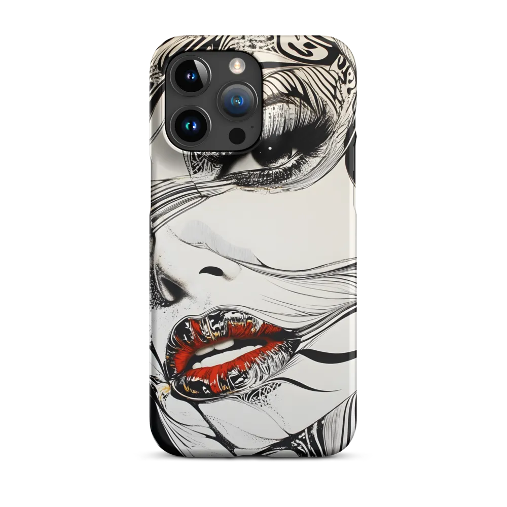 Surrealist Black and Red Portrait of a Woman | Phone Case