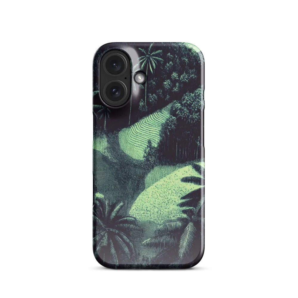 Engraved Tropical Landscape 
 iPhone 15 Plus | Snap Case
