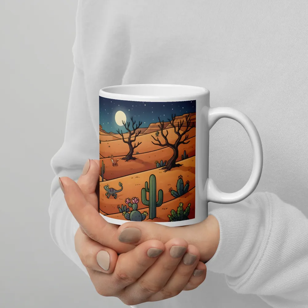 Moonlit Desert Foxes 
 Mug with Red inside | 15 oz