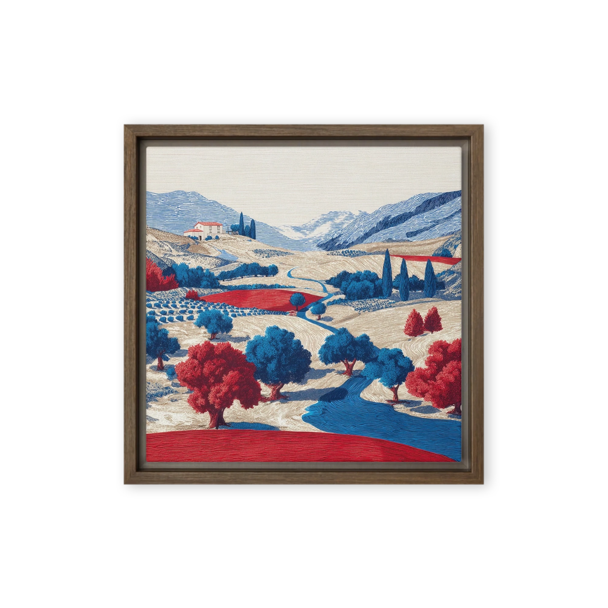 Red and Blue Tuscan Hills | Art Print