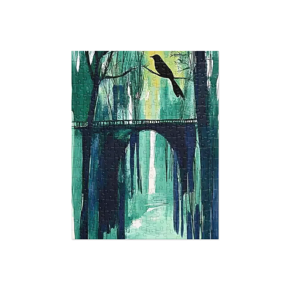 Forest Bridge Bird 
 Jigsaw Puzzle in Tin Box