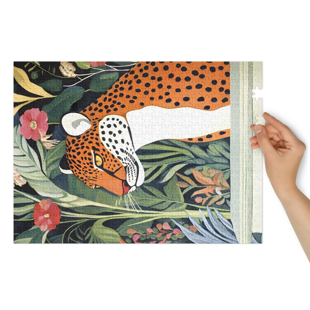 Jungle Leopard Serenity 
 Jigsaw Puzzle in Tin Box