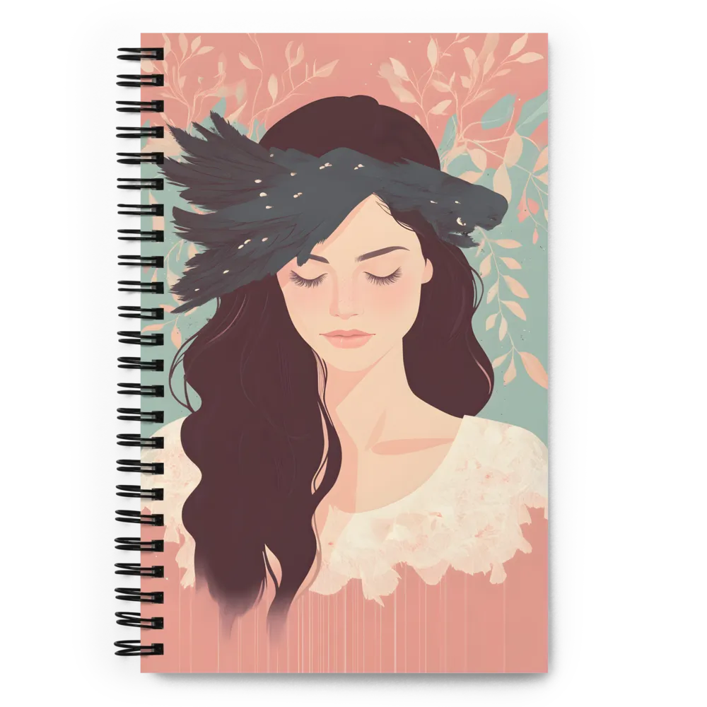 Feather Crown Portrait 
 Spiral Notebook | 140 pages
