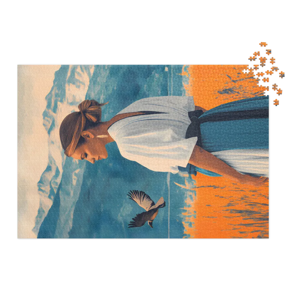 Woman in a Landscape with Bird