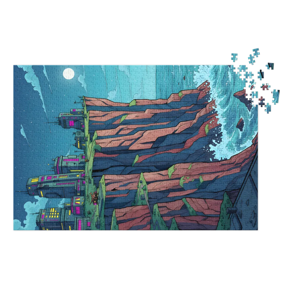 Moonlit Cliff City | Jigsaw Puzzles