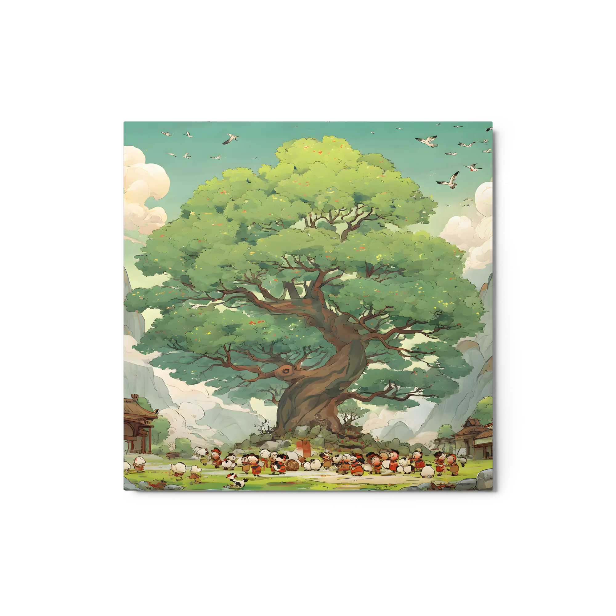 Gathering Under the Great Tree 
 Canvas | 32″x 32″
