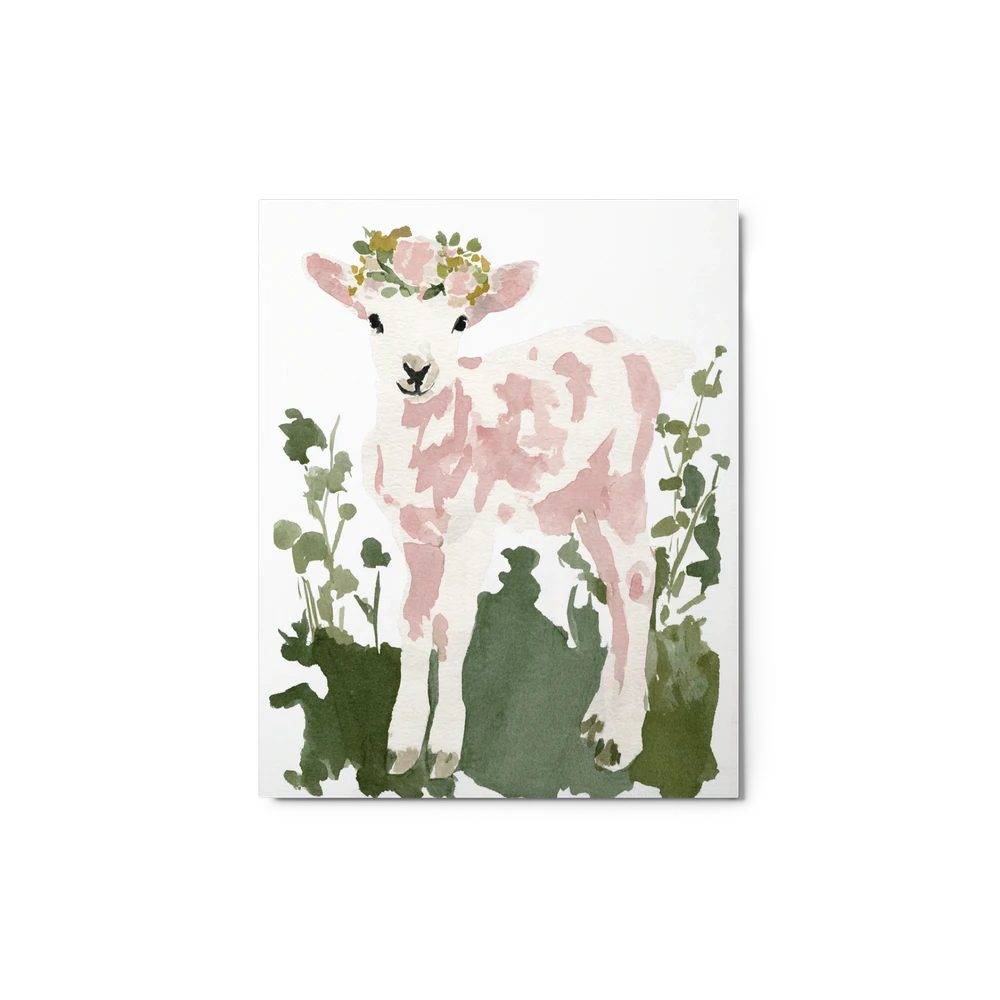 Lamb with Flower Crown | Art Print