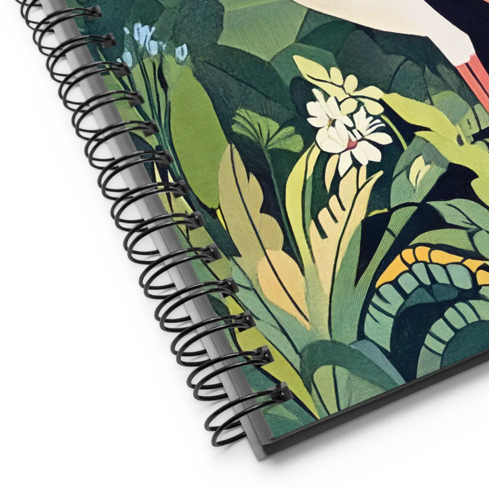 Heron in Tropical Foliage 
 Spiral Notebook | 140 pages