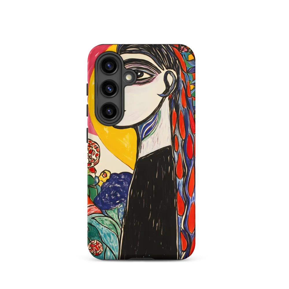 Vibrant Portrait of a Woman with Flowers | Phone Case