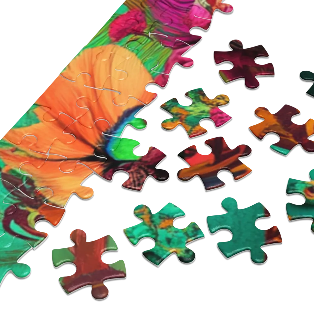 Enigmatic Floral Mask 
 Jigsaw Puzzle in Tin Box