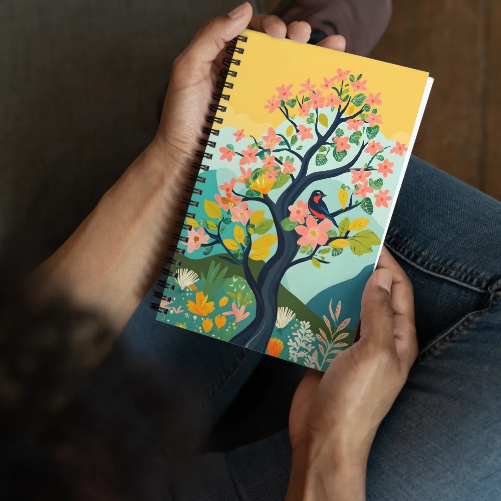 Spring Blossom Bird 
 Spiral Notebook | 140 pages