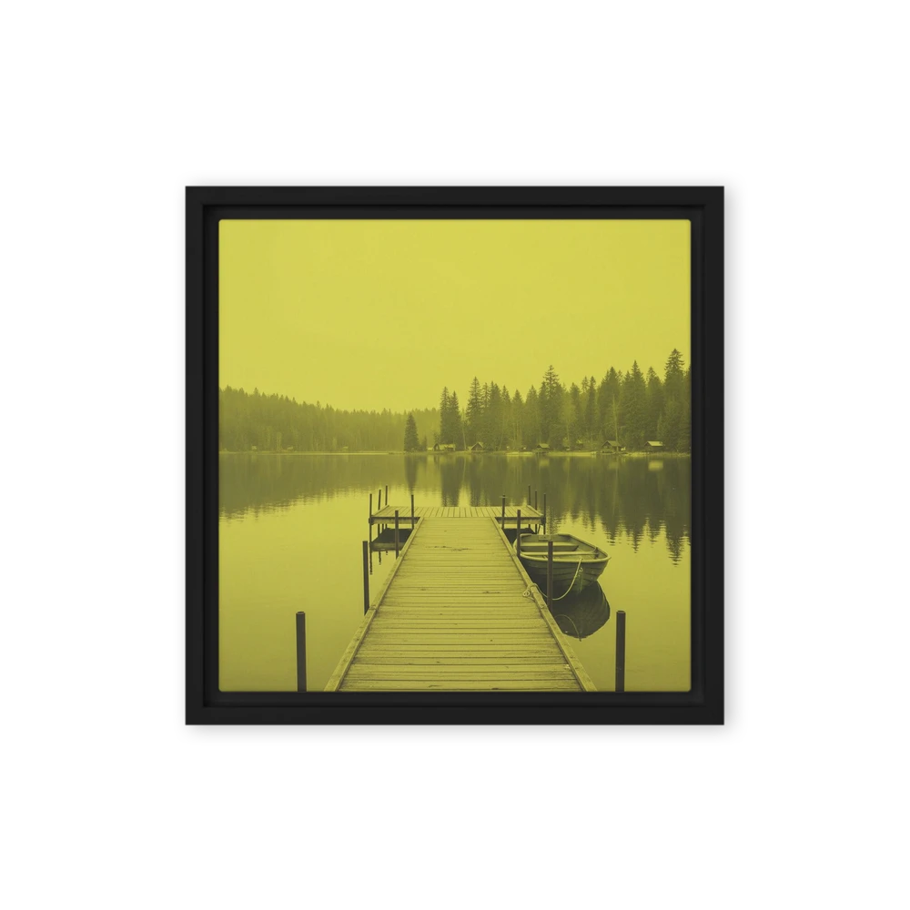 Misty Lake in Yellow Hues | Art Print