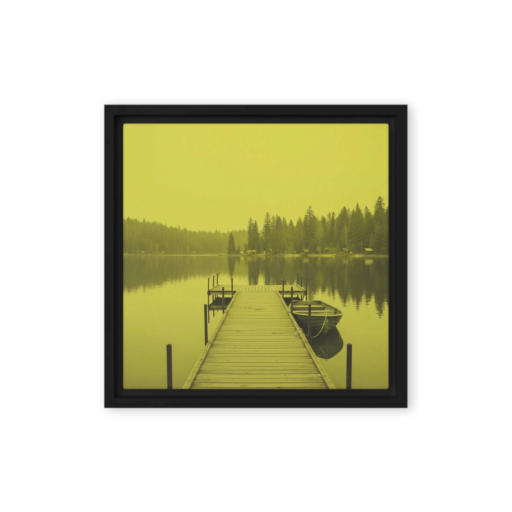 Misty Lake in Yellow Hues