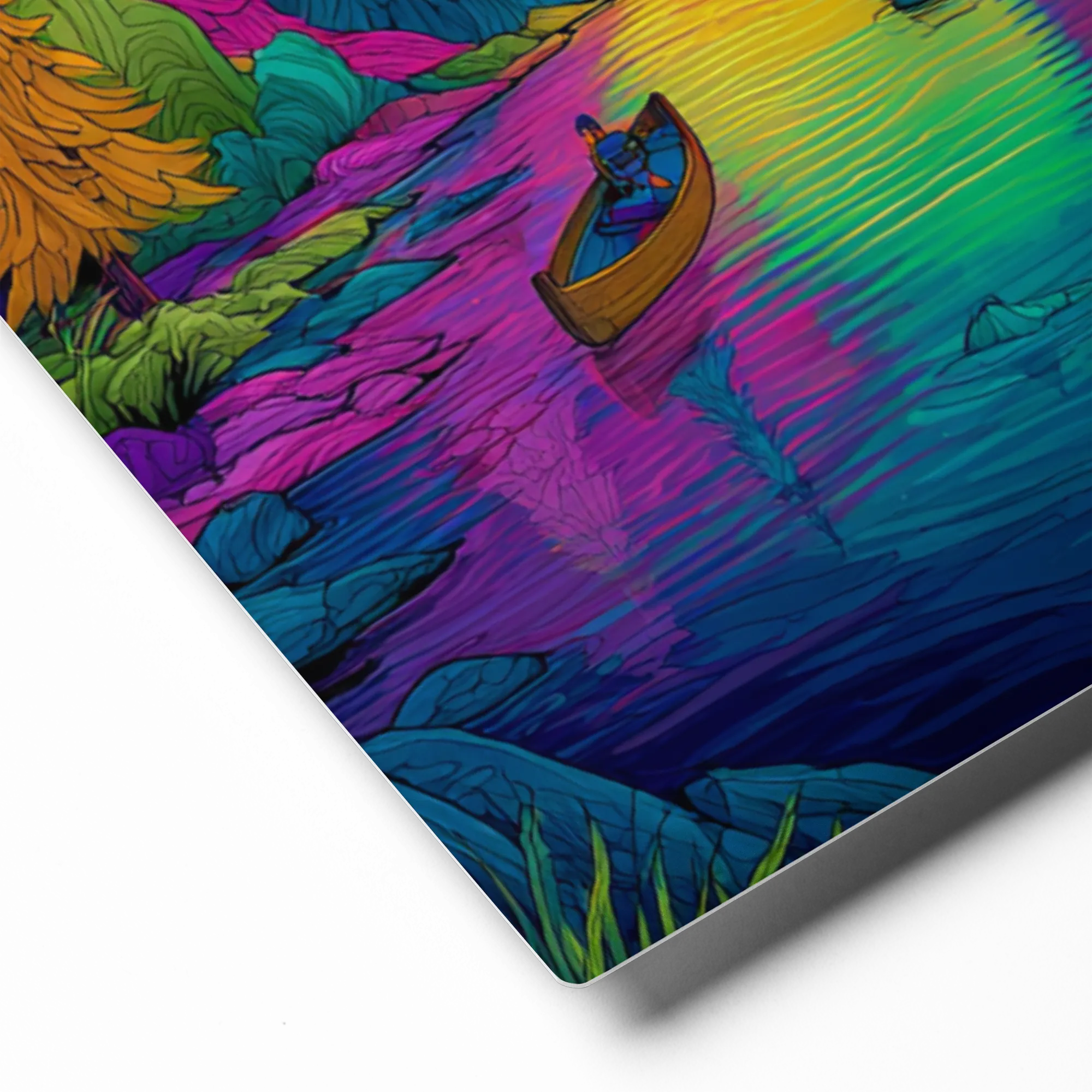 Neon River Journey 
 Metal Print | 16″x 20″