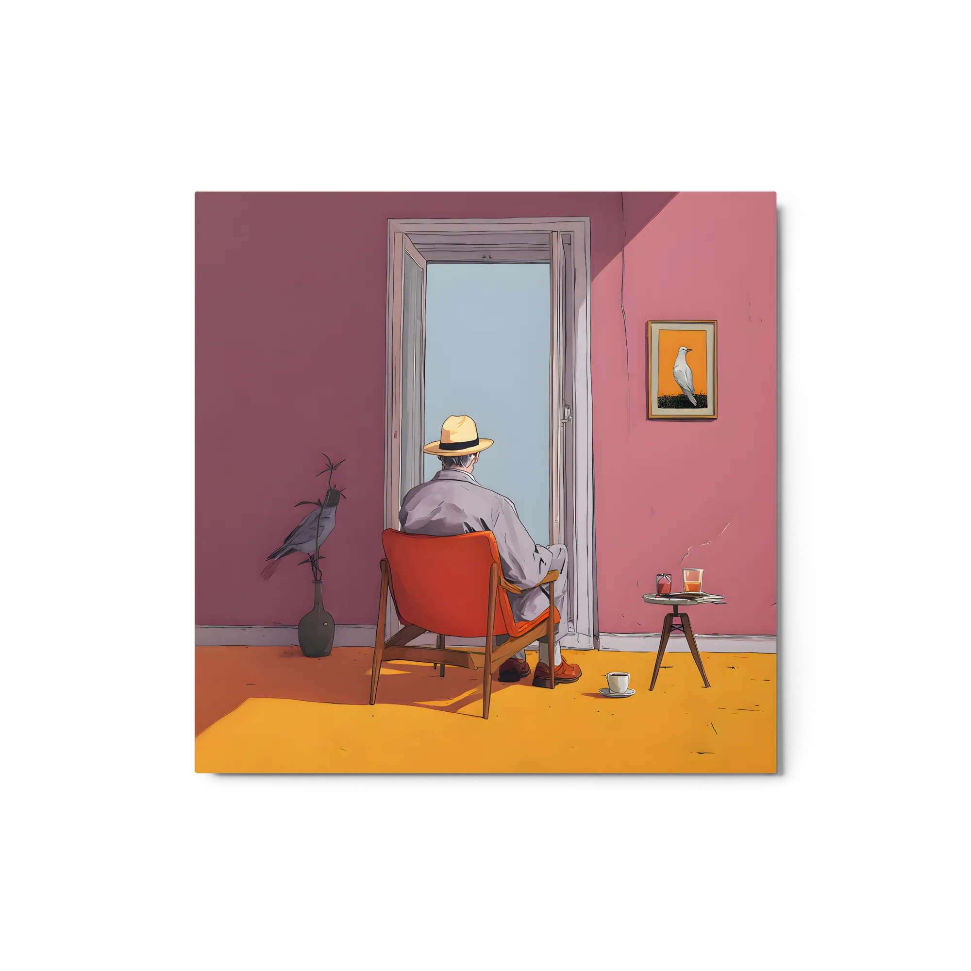 Contemplation by the Doorway 
 Canvas | 6″x 6″