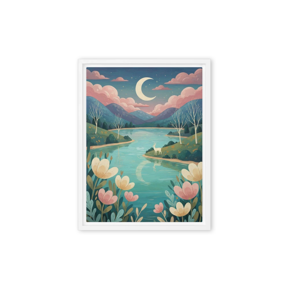 Whispers of the Moonlit Lake | Art Print