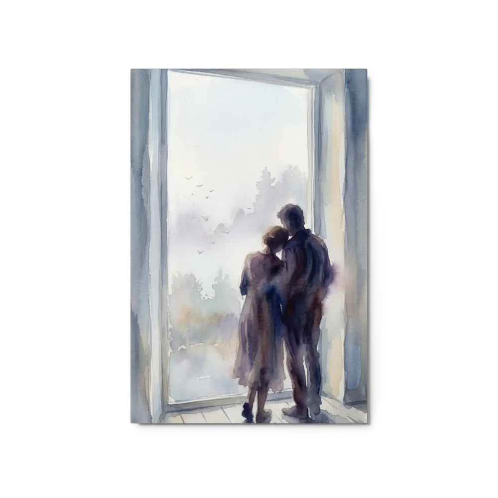 Together at the Window 
 Poster with Red oak Frame | 20″x 30″