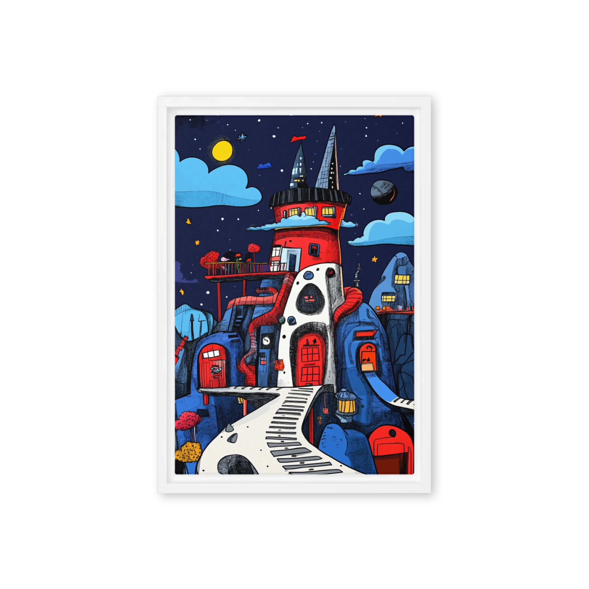 Whimsical Starry City | Art Print