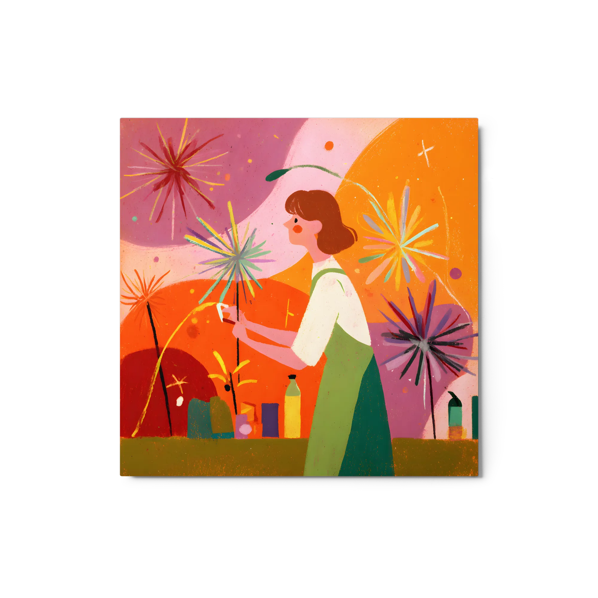 Radiant Sunwashed Gouache Wall Art — Golden Hour Hues