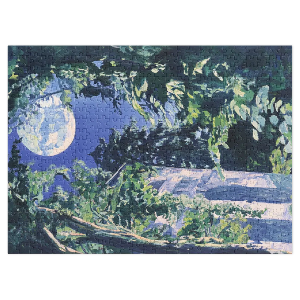 Château et Forêt au Clair de Lune 
 Puzzle en boite metallique