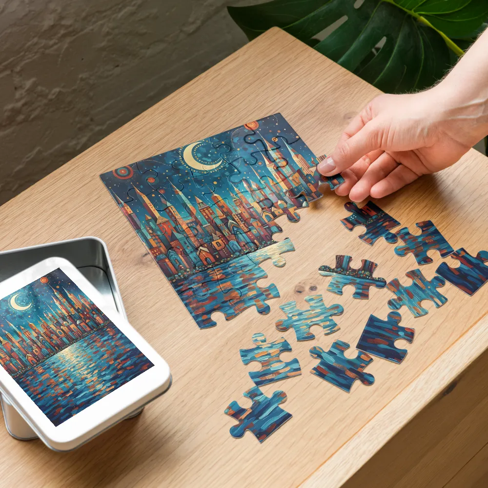 Reflexo Noturno 
 Puzzle em caixa de metal