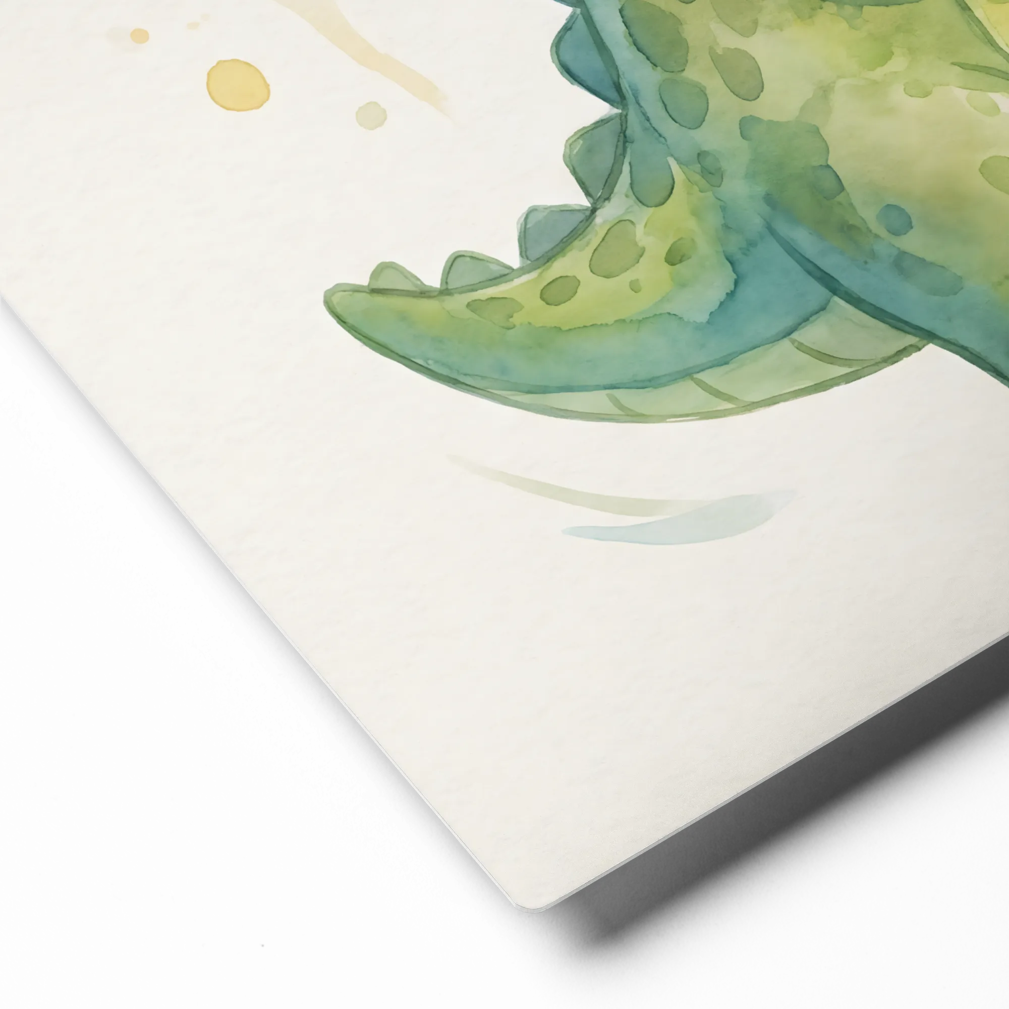 Whimsical Alligator with Apple 
 Canvas | 10″x 10″