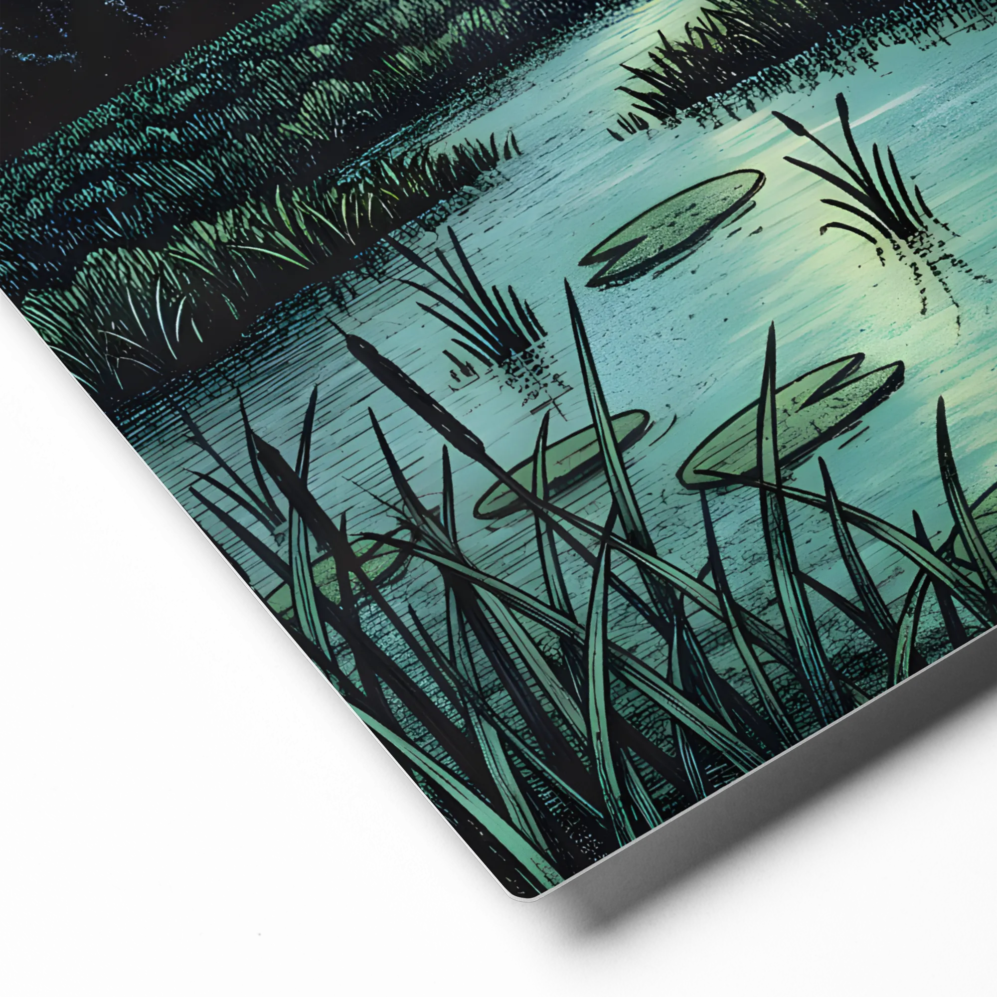 Moonlit Heron 
 Canvas | 8″x 8″
