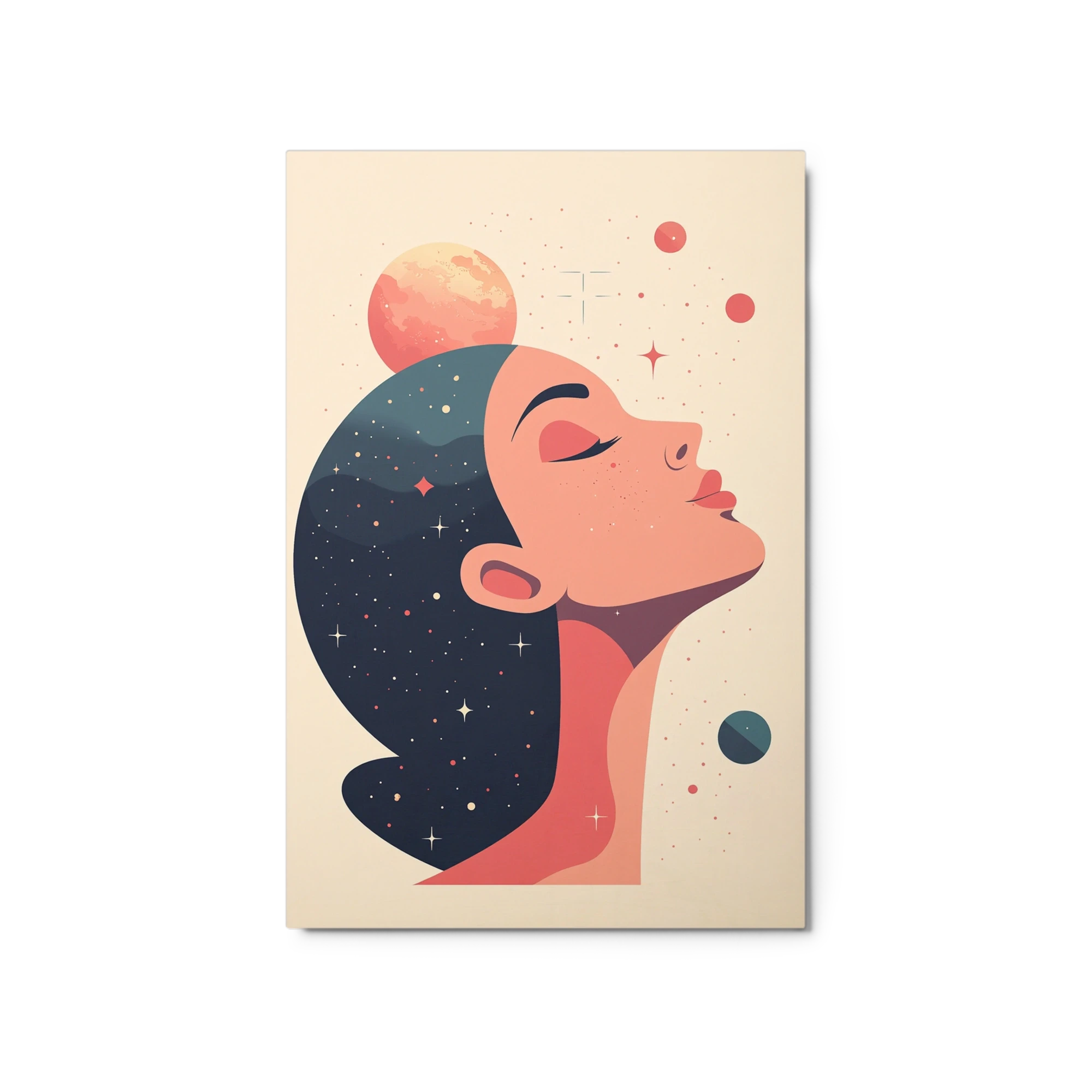 Cosmic Woman Profile Illustration