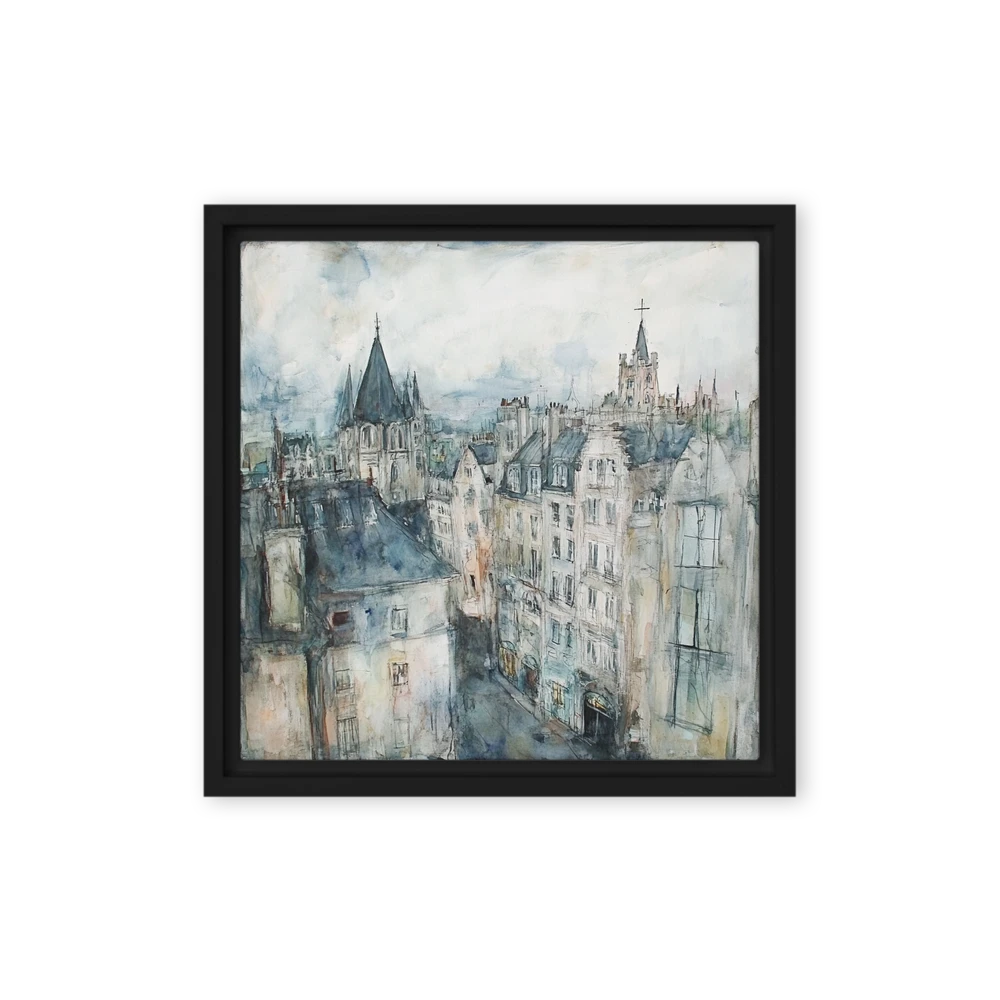 Parisian Rooftops Watercolor | Art Print