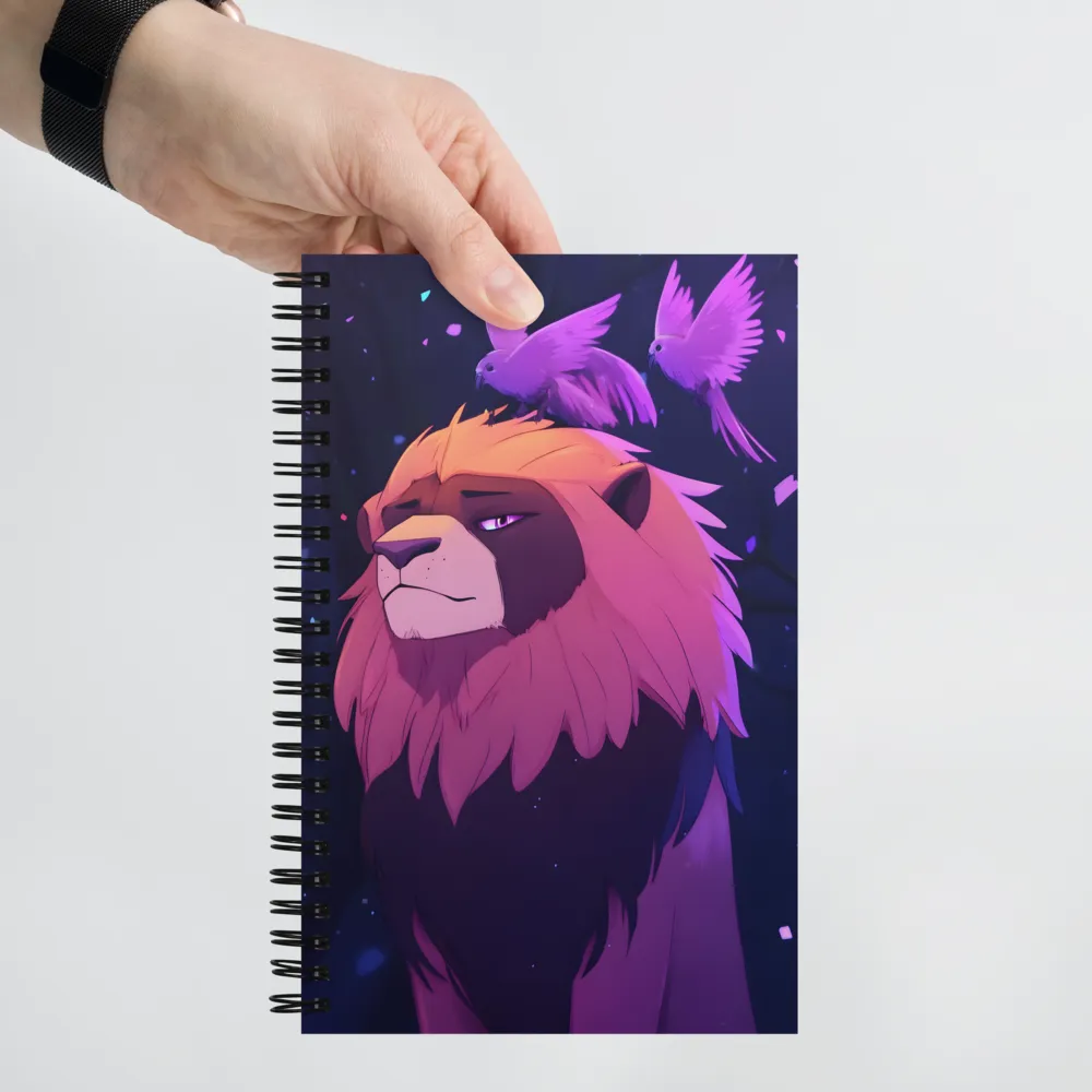 Thoughtful Lion and Birds 
 Spiral Notebook | 140 pages