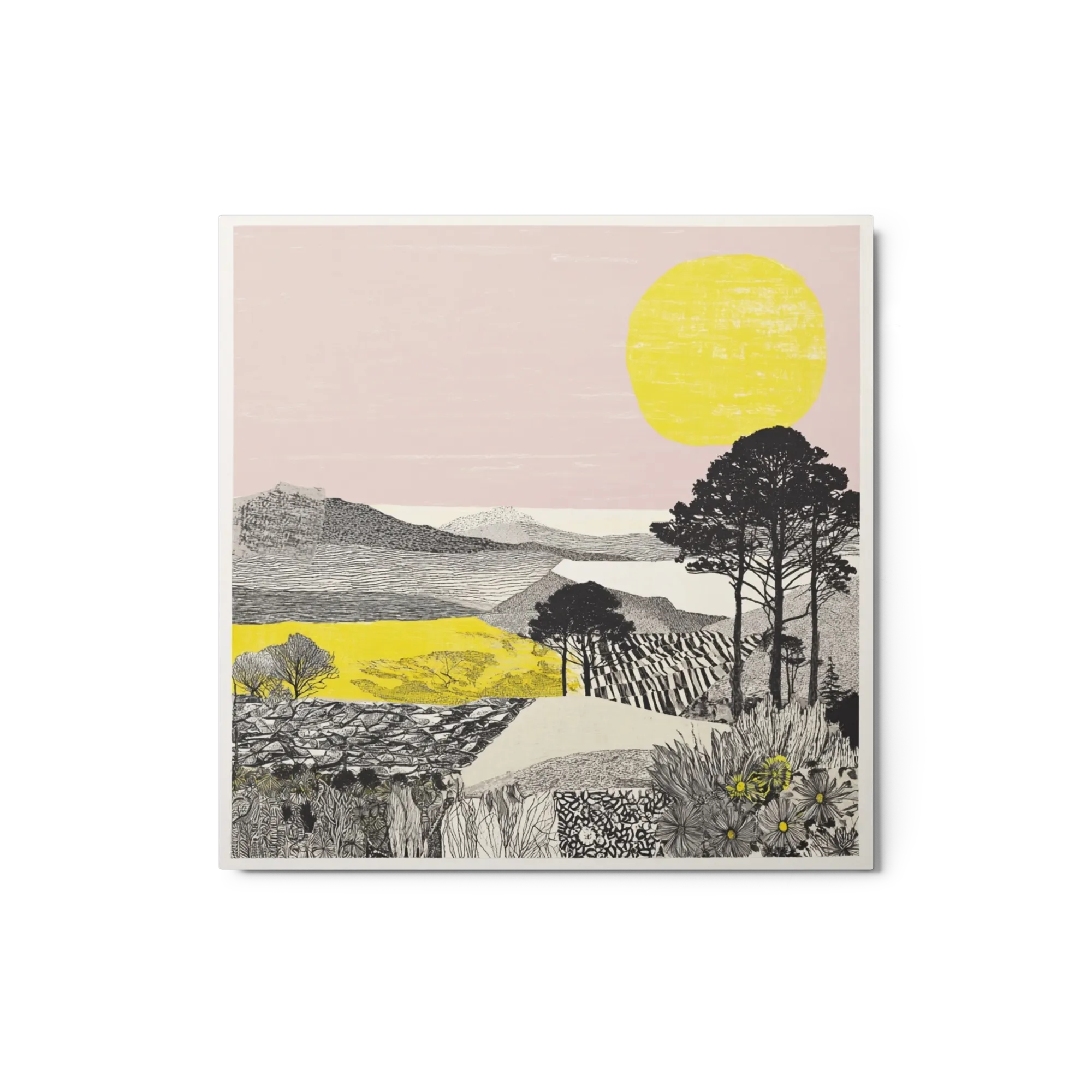Sun Over Textured Hills