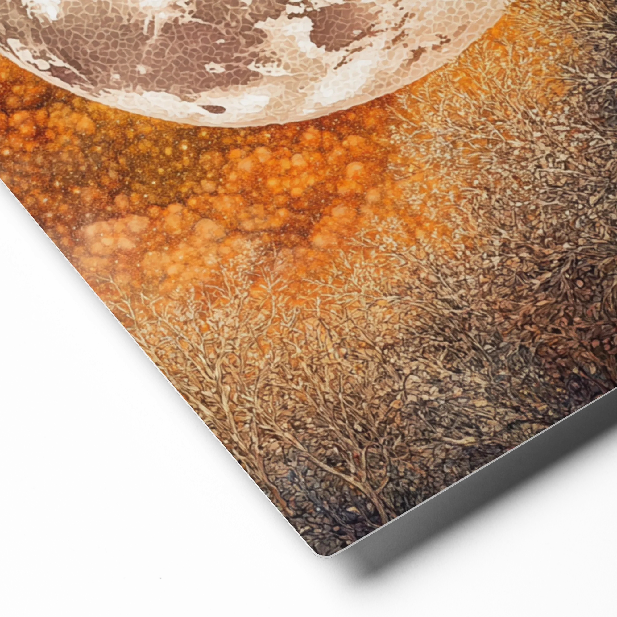 Golden Lunar Nocturne 
 Poster with Red oak Frame | 18″x 24″