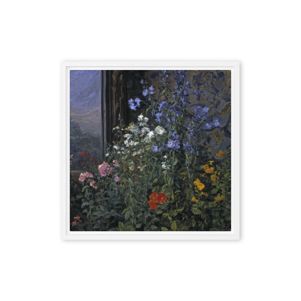 Larkspurs in Bloom 
 Poster with Black Frame | 10″x 10″