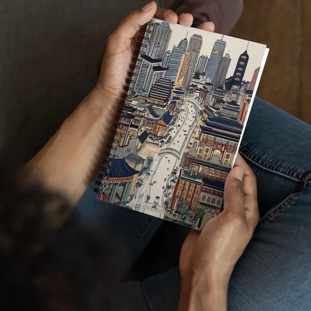 East Meets West Cityscape 
 Spiral Notebook | 140 pages